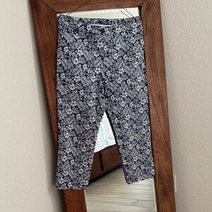 Floral Print Cropped Pants